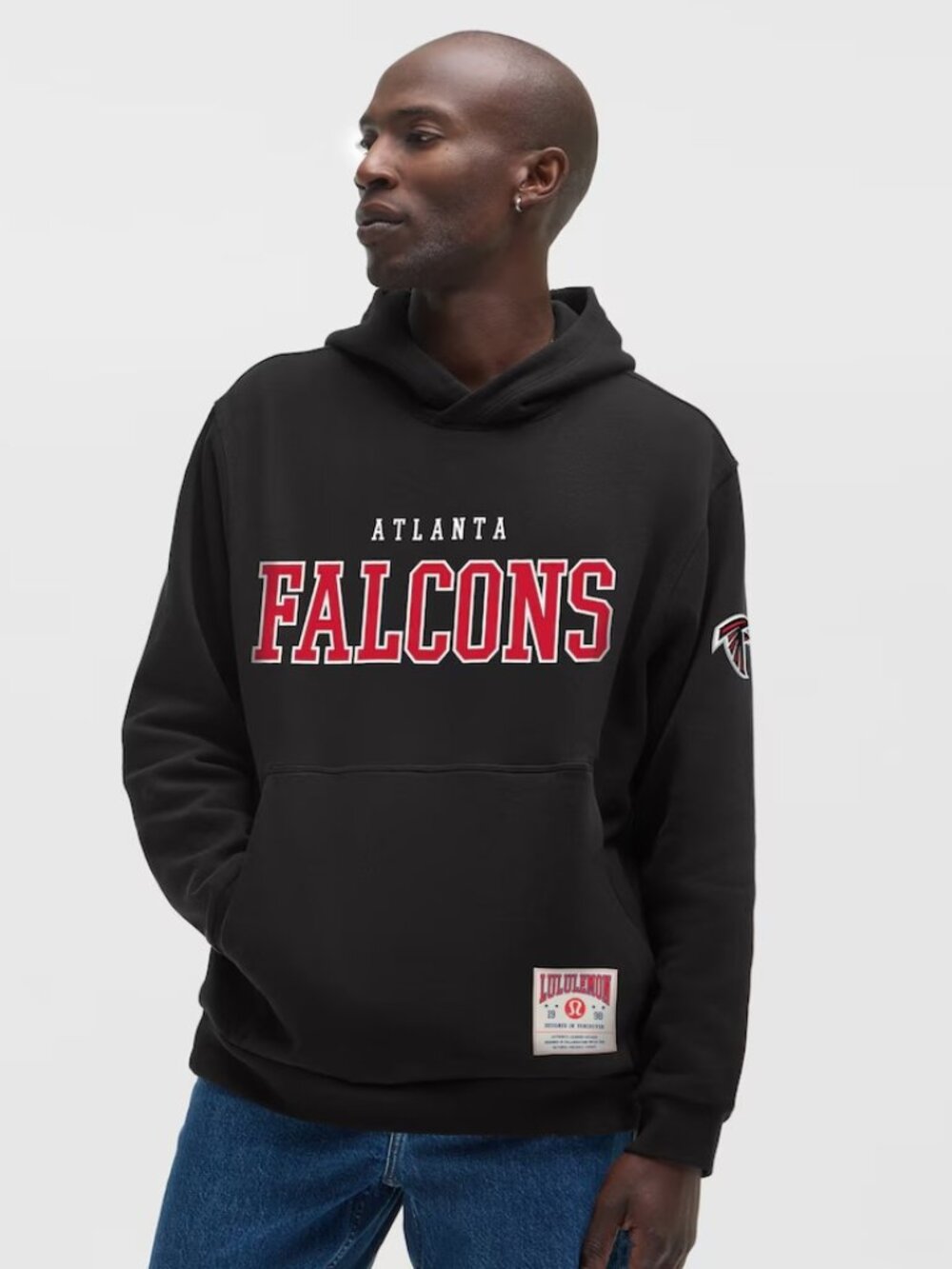 NWT Men's M Atlanta Falcons Lululemon Black Steady State Pullover Hoodie